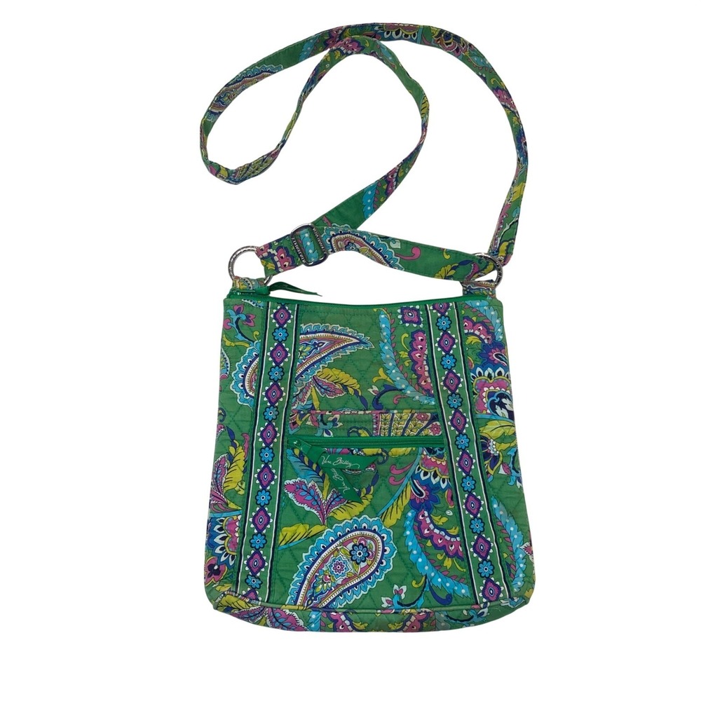 Vera Bradley Emerald Paisley Hipster Crossbody Bag Retired Quilted